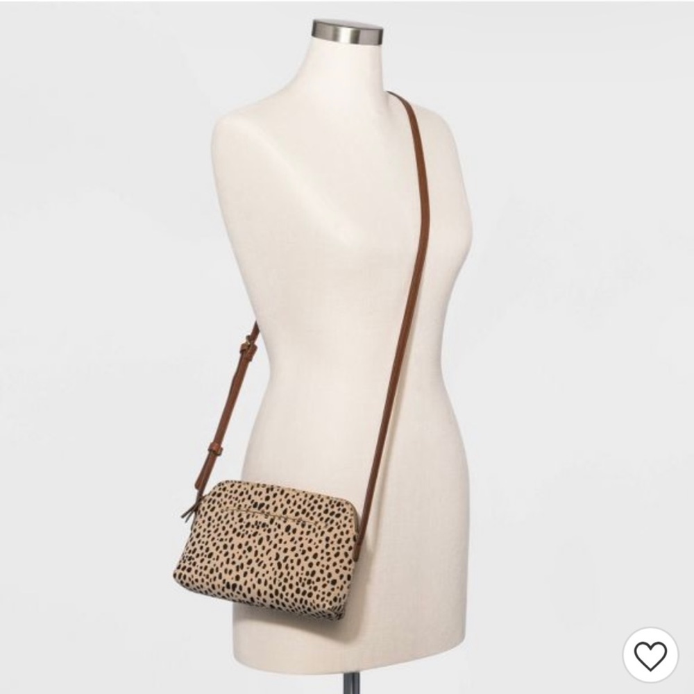 Spacious cross body spotted purse